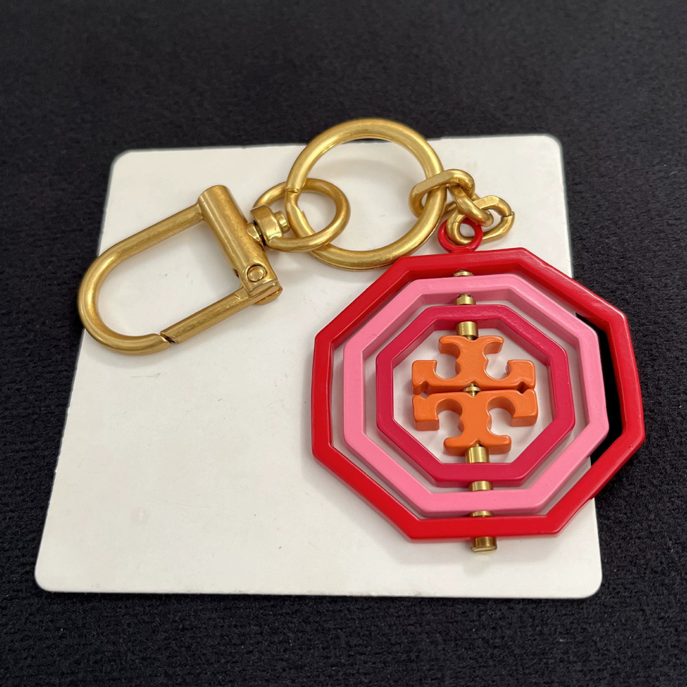 Tory Burch Matte Gold Rotatable Alphabet Keychain 4 Colors